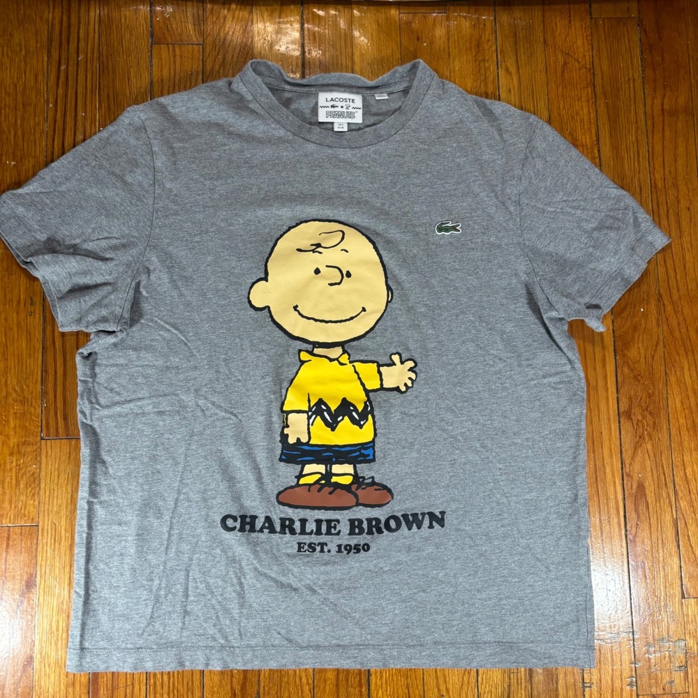 Charlie Brown Lacoste x peanut graphicT sz XL cotton mens short sleeve